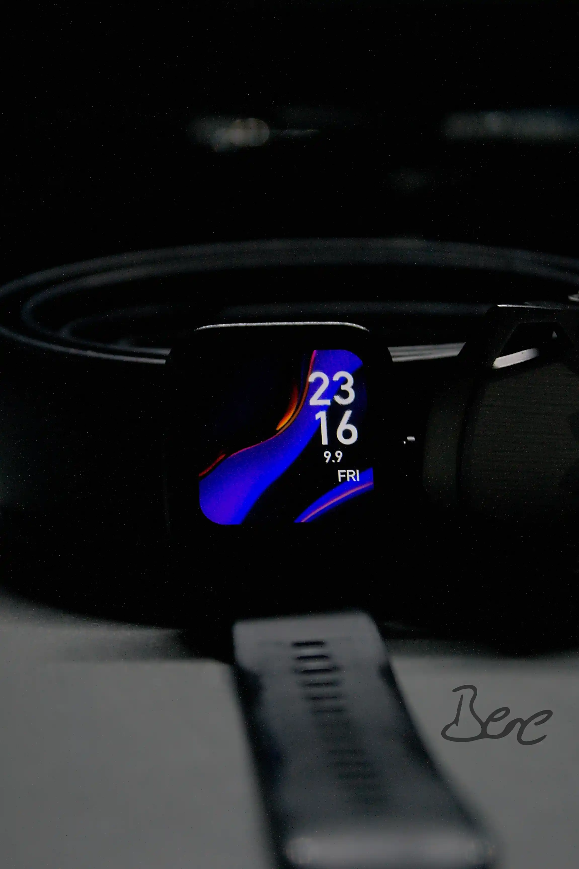 Clock infront of an belt